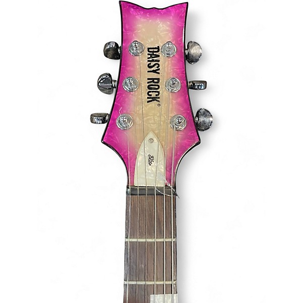 Used Daisy Rock ELITE CLASSIC LEFTY PINK WHITE BURST Solid Body Electric Guitar