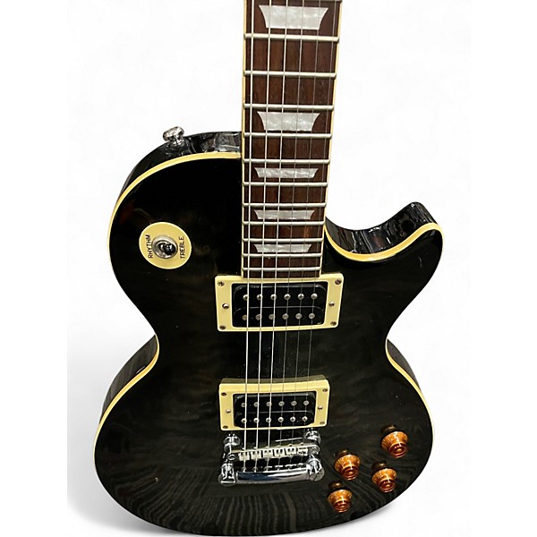 Used Epiphone Les Paul Classic Trans Black Solid Body Electric Guitar