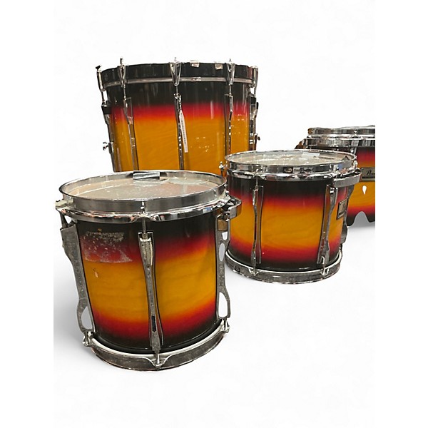 Used Pearl 5 Piece 1980's BLX Birch 2 Color Sunburst Drum Kit