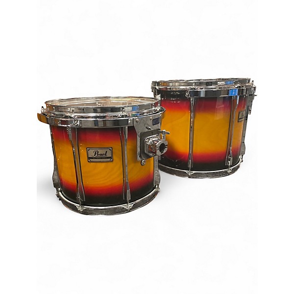 Used Pearl 5 Piece 1980's BLX Birch 2 Color Sunburst Drum Kit