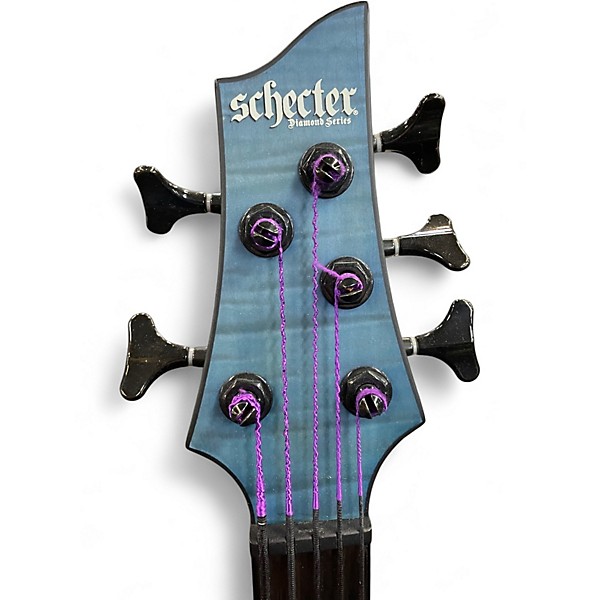 Used Schecter Guitar Research C-5 GT Blue Electric Bass Guitar