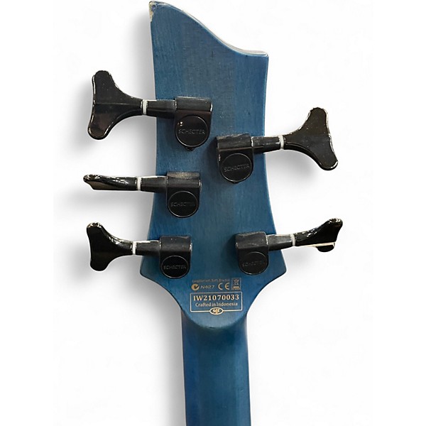 Used Schecter Guitar Research C-5 GT Blue Electric Bass Guitar