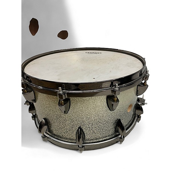 Used Orange County Drum & Percussion 14in 14in 25 Ply Maple Metallic Silver Drum