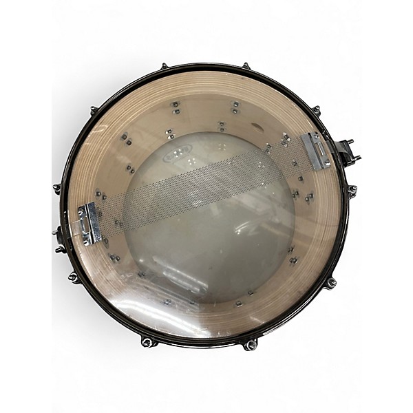 Used Orange County Drum & Percussion 14in 14in 25 Ply Maple Metallic Silver Drum