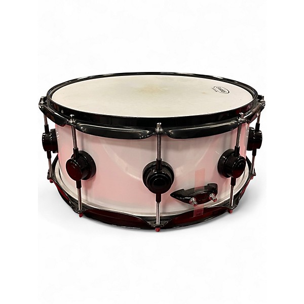 Used 2000s DW 14X6 Ten and Six Collectors Series Maple White w/Black Chrome hardware Drum