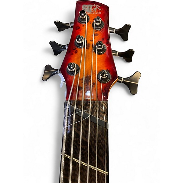Used Ibanez SRMS806 Trans Orange Electric Bass Guitar