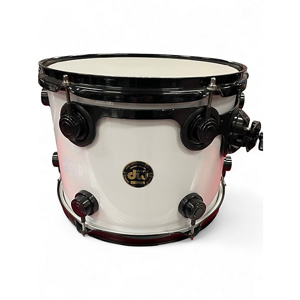 Used 1990s DW 3 Piece 3 Pc Collectors kit Keller shells White w/Black Chrome Hardware Drum Kit