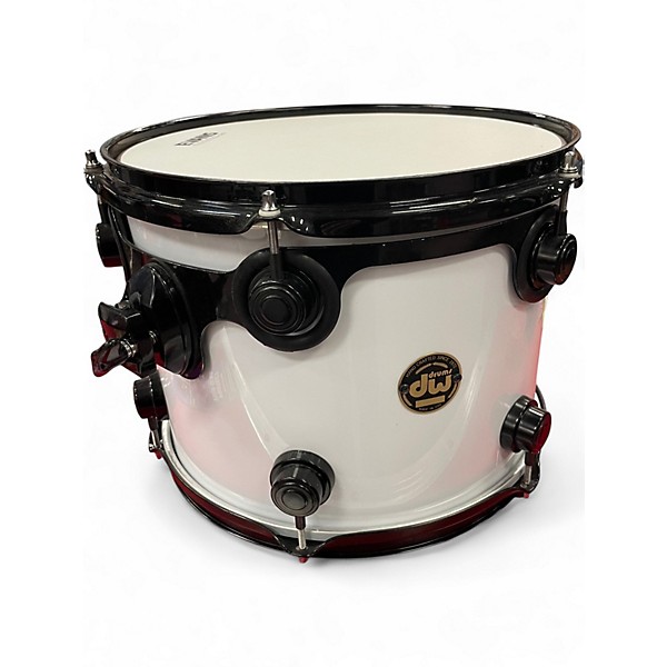 Used 1990s DW 3 Piece 3 Pc Collectors kit Keller shells White w/Black Chrome Hardware Drum Kit