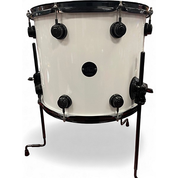 Used 1990s DW 3 Piece 3 Pc Collectors kit Keller shells White w/Black Chrome Hardware Drum Kit