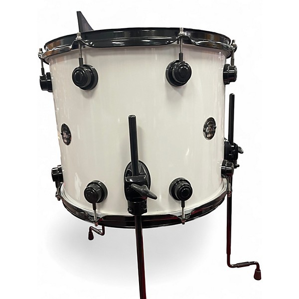 Used 1990s DW 3 Piece 3 Pc Collectors kit Keller shells White w/Black Chrome Hardware Drum Kit