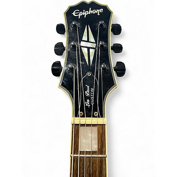 Used Epiphone Les Paul Custom Black Solid Body Electric Guitar