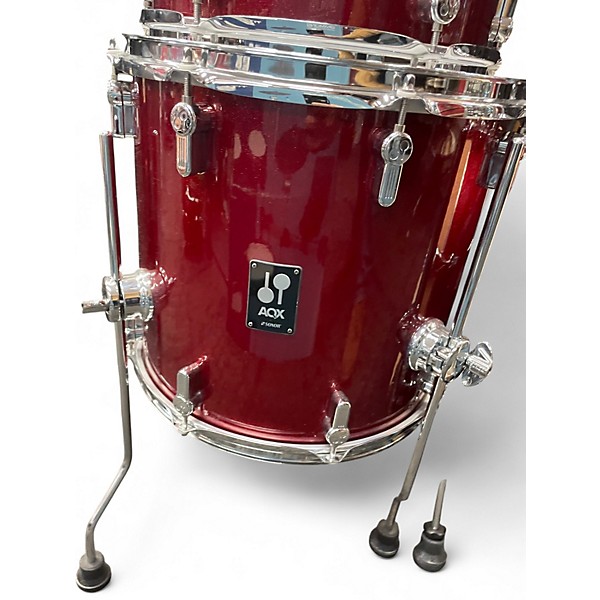 Used SONOR 4 Piece AQX Red Moon Sparkle Drum Kit