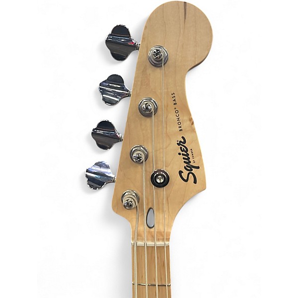 Used Squier Bronco Arctic White Electric Bass Guitar