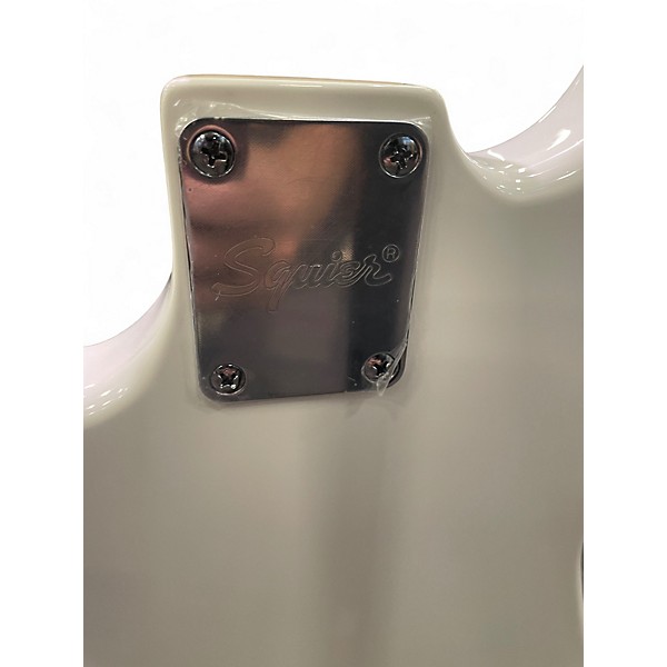 Used Squier Bronco Arctic White Electric Bass Guitar