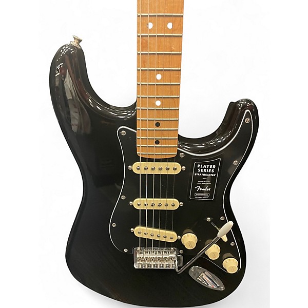 Used Fender Player Stratocaster Black Solid Body Electric Guitar