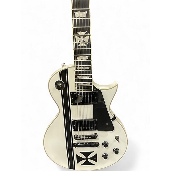 Used ESP LTD James Hetfield Signature Iron Cross Snow White Solid Body Electric Guitar