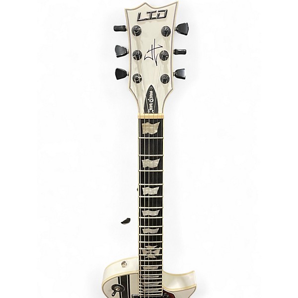 Used ESP LTD James Hetfield Signature Iron Cross Snow White Solid Body Electric Guitar