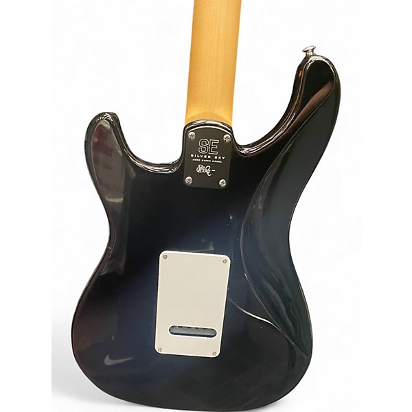 Used PRS SE Silver Sky Black and White Solid Body Electric Guitar