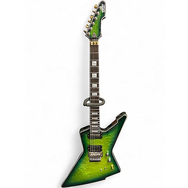 Used Schecter Guitar Research E-1 FRS GREEN BURST Solid Body Electric Guitar