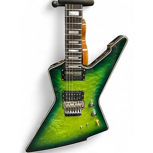 Used Schecter Guitar Research E-1 FRS GREEN BURST Solid Body Electric Guitar