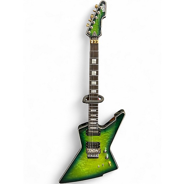 Used Schecter Guitar Research E-1 FRS GREEN BURST Solid Body Electric Guitar