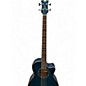 Used Dean Exotica Quilted Ash 4-String Trans Blue Acoustic Bass Guitar thumbnail
