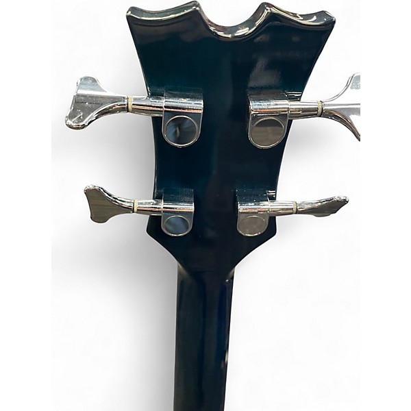 Used Dean Exotica Quilted Ash 4-String Trans Blue Acoustic Bass Guitar