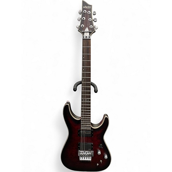 Used Schecter Guitar Research C1 Floyd Rose Platinum Crimson Red Burst Solid Body Electric Guitar
