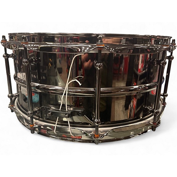 Used Ludwig 6.5X14 Black Magic Snare Black Chrome Drum