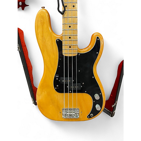 Vintage 1976 Fender Standard Precision Bass Natural Electric Bass Guitar