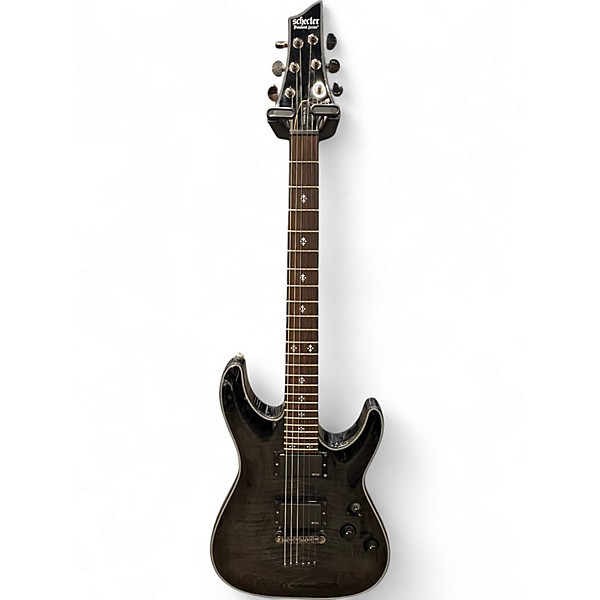 Used Schecter Guitar Research Damien Elite 6 Black Solid Body Electric Guitar