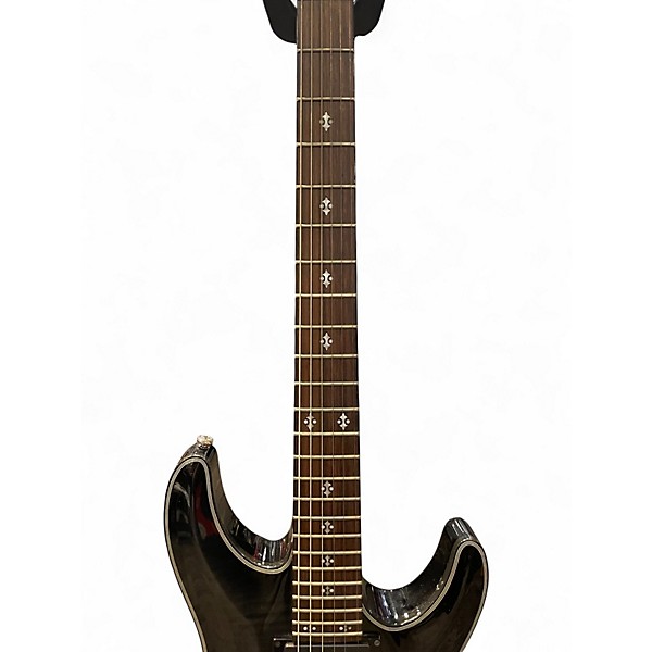 Used Schecter Guitar Research Damien Elite 6 Black Solid Body Electric Guitar