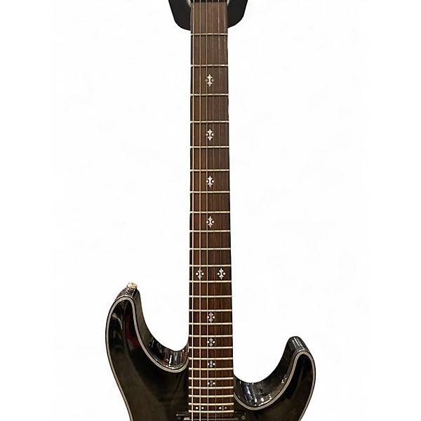 Used Schecter Guitar Research Damien Elite 6 Black Solid Body Electric Guitar