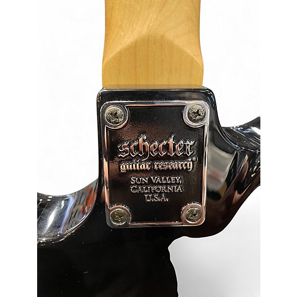 Used Schecter Guitar Research Damien Elite 6 Black Solid Body Electric Guitar