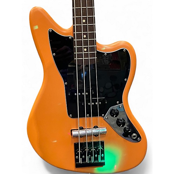 Used Squier Jaguar bass Orange Electric Bass Guitar