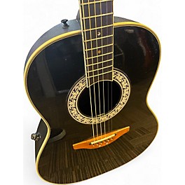 Used Ovation 1517D Elite Black Acoustic Electric Guitar