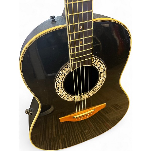 Used Ovation 1517D Elite Black Acoustic Electric Guitar