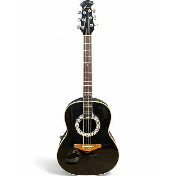 Used Ovation 1517D Elite Black Acoustic Electric Guitar