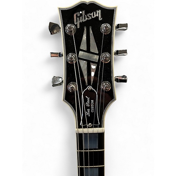 Used Gibson Les Paul Custom Black and Silver Solid Body Electric Guitar