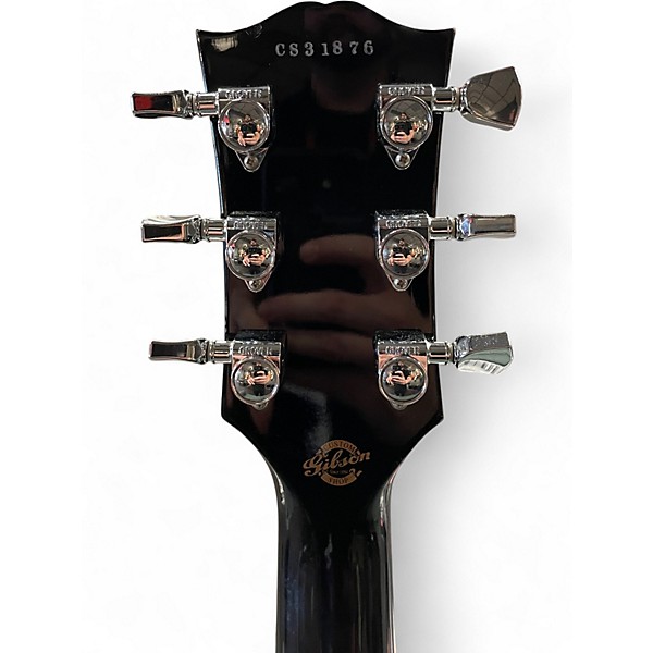 Used Gibson Les Paul Custom Black and Silver Solid Body Electric Guitar