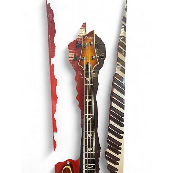Used Schecter Guitar Research Omen Extreme 4 String Old Vintage Sunburst Electric Bass Guitar