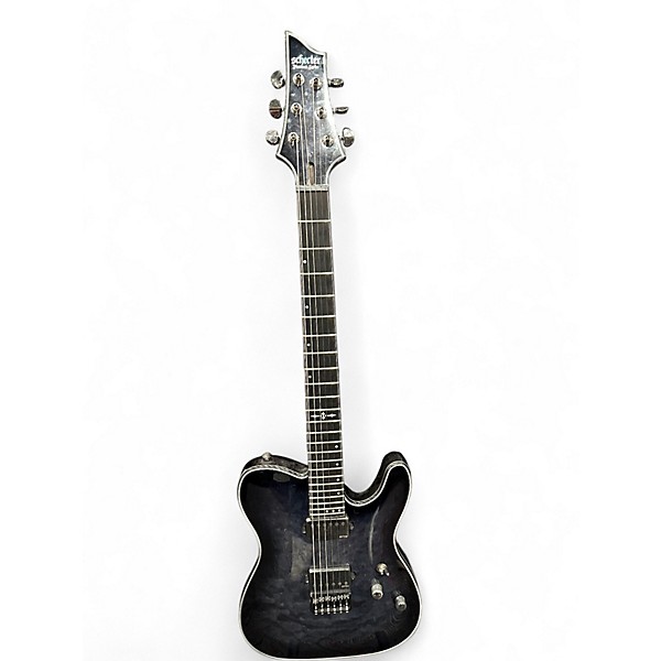 Used Schecter Guitar Research Hybrid PT Trans Black Solid Body Electric Guitar