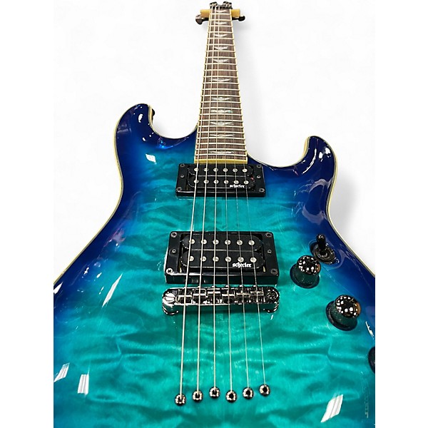 Used Schecter Guitar Research Omen Extreme 6 Ocean Blue Burst Solid Body Electric Guitar