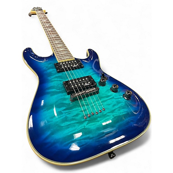 Used Schecter Guitar Research Omen Extreme 6 Ocean Blue Burst Solid Body Electric Guitar