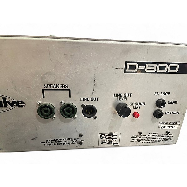 Used Krank D800 DIRTY VALVE Tube Guitar Amp Head