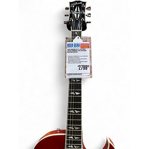 Used Gibson ES137 Custom 2 Color Sunburst Hollow Body Electric Guitar