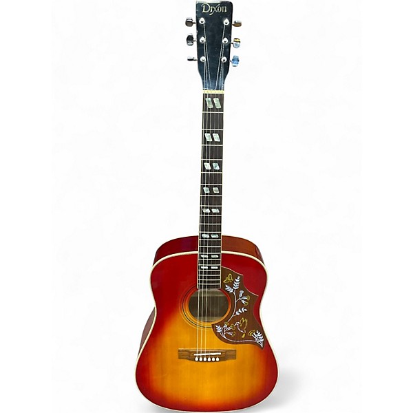 Used 1970s Dixon Hummingbird style Cherry Acoustic Guitar