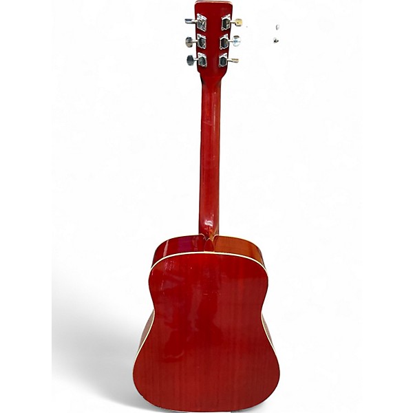 Used 1970s Dixon Hummingbird style Cherry Acoustic Guitar