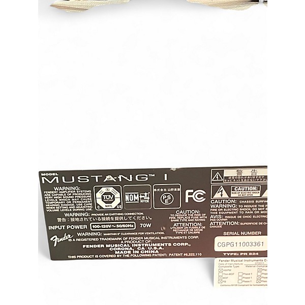 Used Fender MUSTANG I 70W Guitar Combo Amp