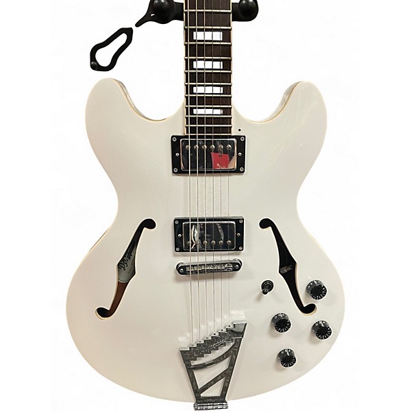 Used D'Angelico Premier DAPDCSWHCTCB White Hollow Body Electric Guitar